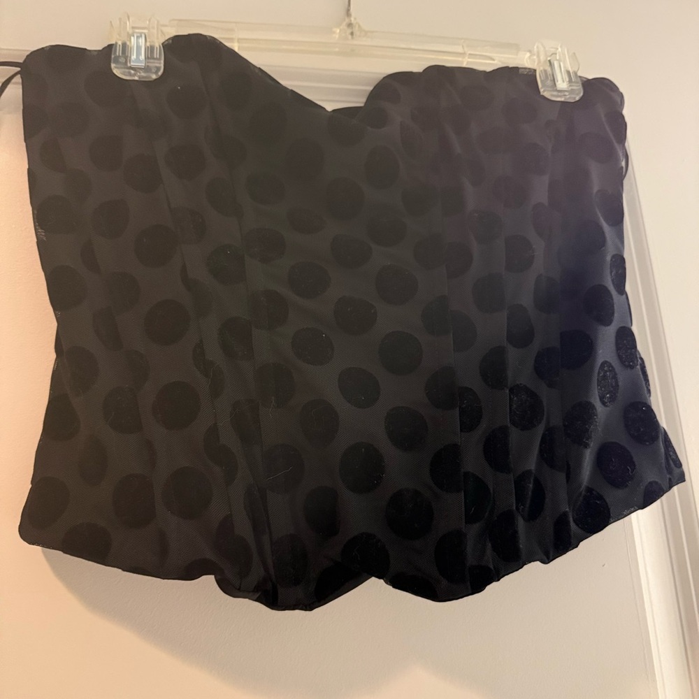 Mango Elegant Black Strapless Blouse
